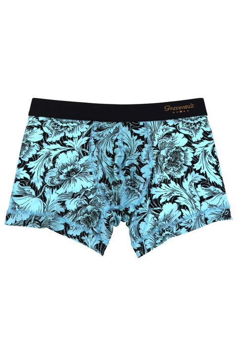 【定番】 Flower Short Boxer - ブラックミント
