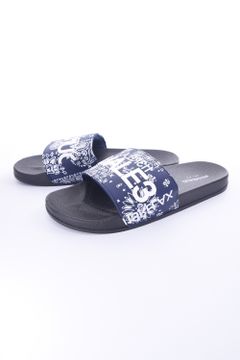 PAISLEY PATTERN SANDALS / ロゴ オリジナルバンダナ柄 シャワーサンダル ネイビー