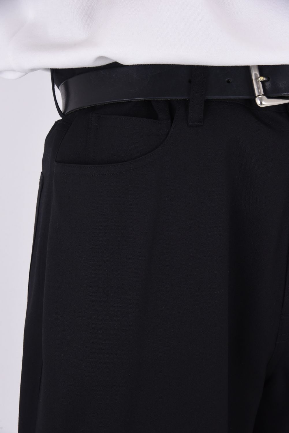 SUMMER WOOL 5-POCKT PANTS / サマーウール 5ポケット パンツ (ブラック）