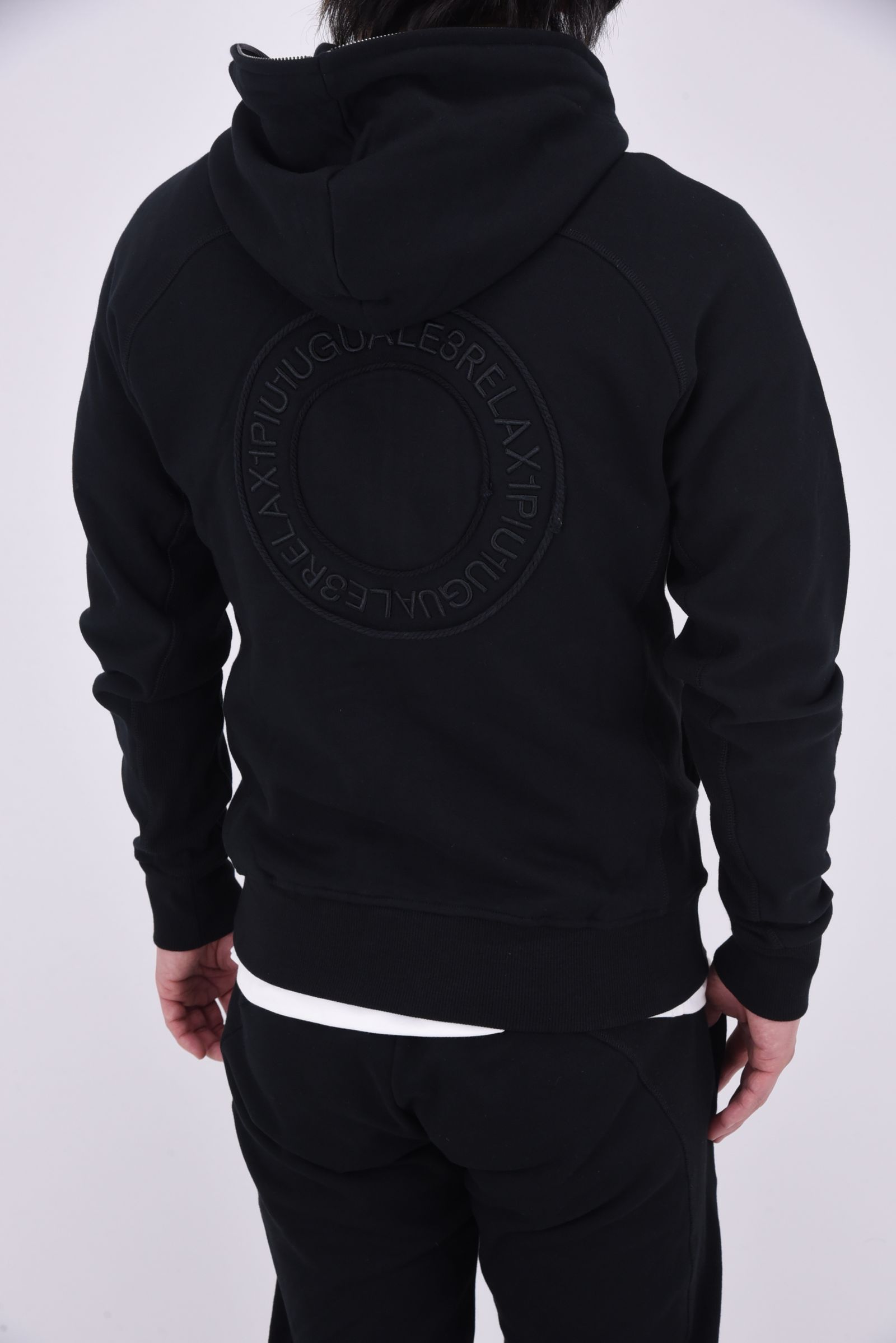 CIRCLE HOODIE / サークルロゴ ジップアップフーディー (ブラック)
