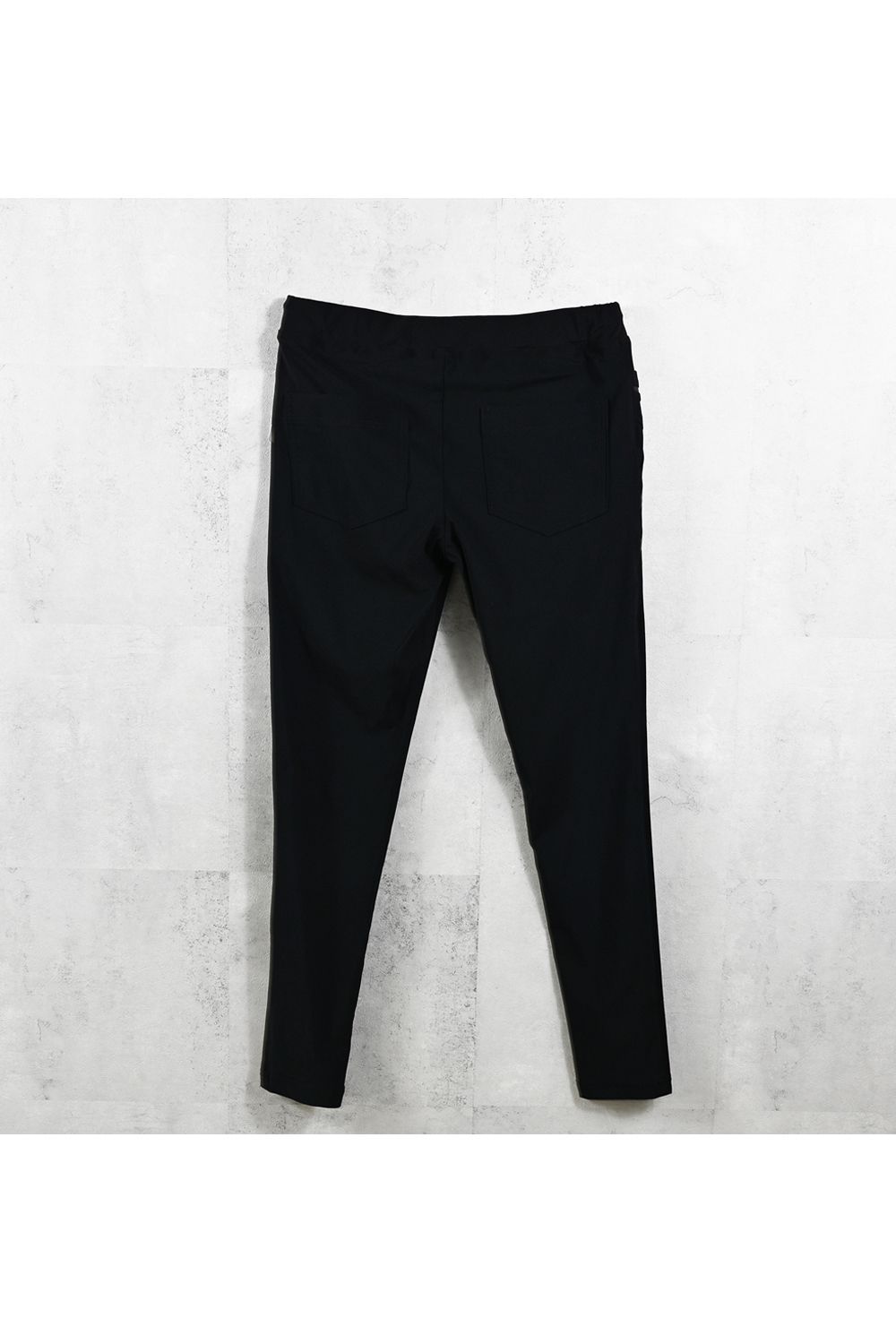 EDGE NYLON PT / 【定番】 ナイロンマイクロファイバー エコレザーライン スキニーイージーパンツ (ブラック/ブラック) (4月末入荷予定) ※オーダー締切:2月15日(日)18時