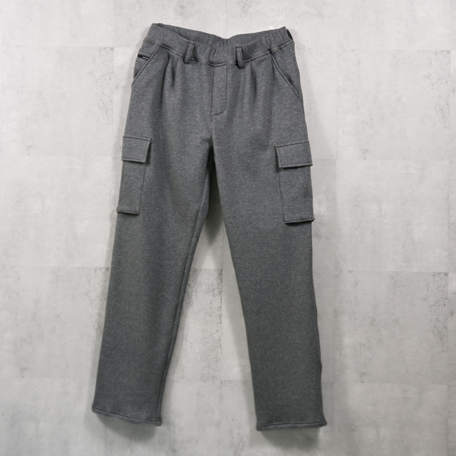 VELOURS FLEECE WIDE HEAD CARGO / 裏起毛 ベロアフリース ワンタックカーゴパンツ (チャコール) (11月中旬入荷予定) ※オーダー締切:9月7日(月)17時