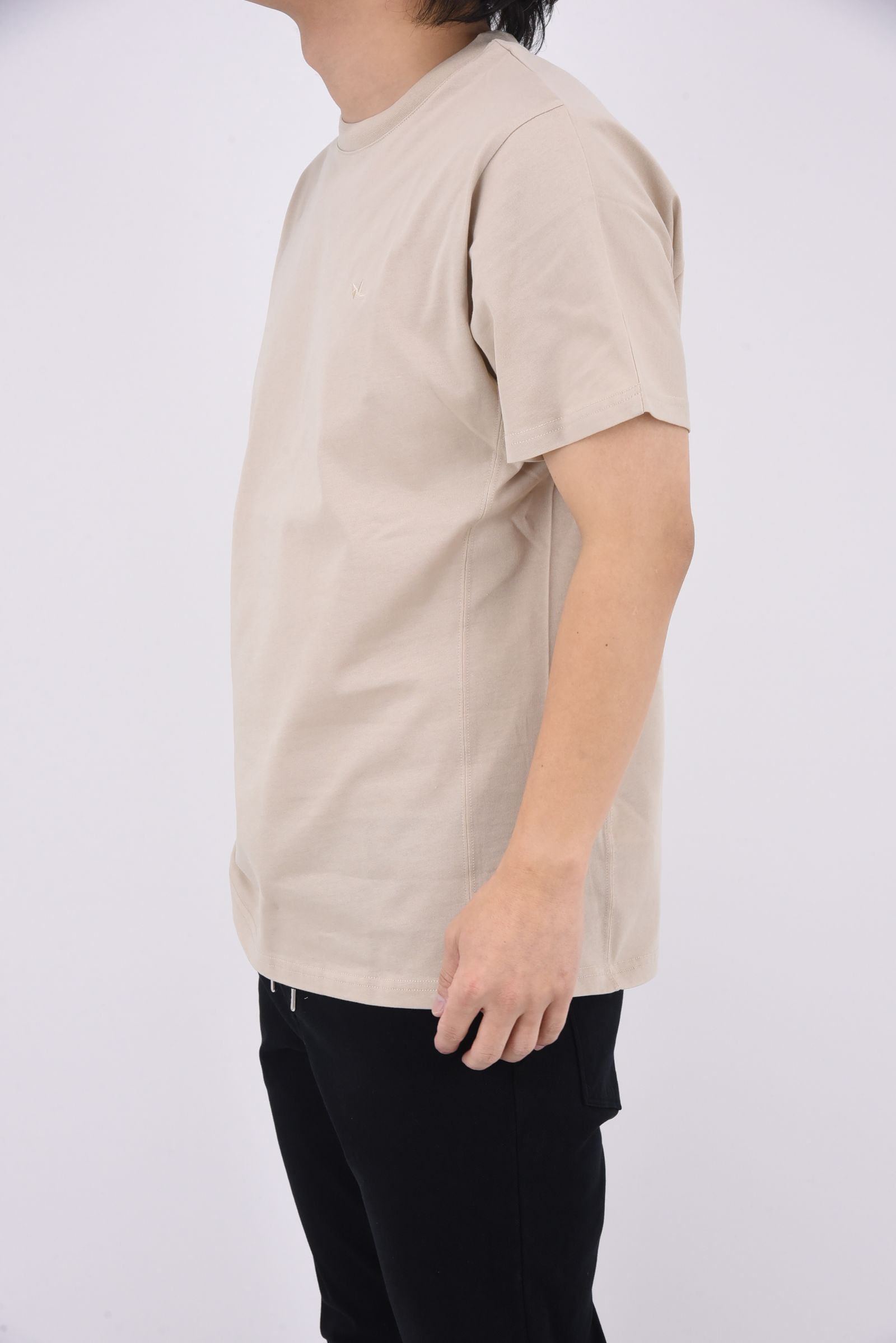 RHINESTONE T-SHIRT / ラインストーン バックロゴ Tシャツ (ベージュ)