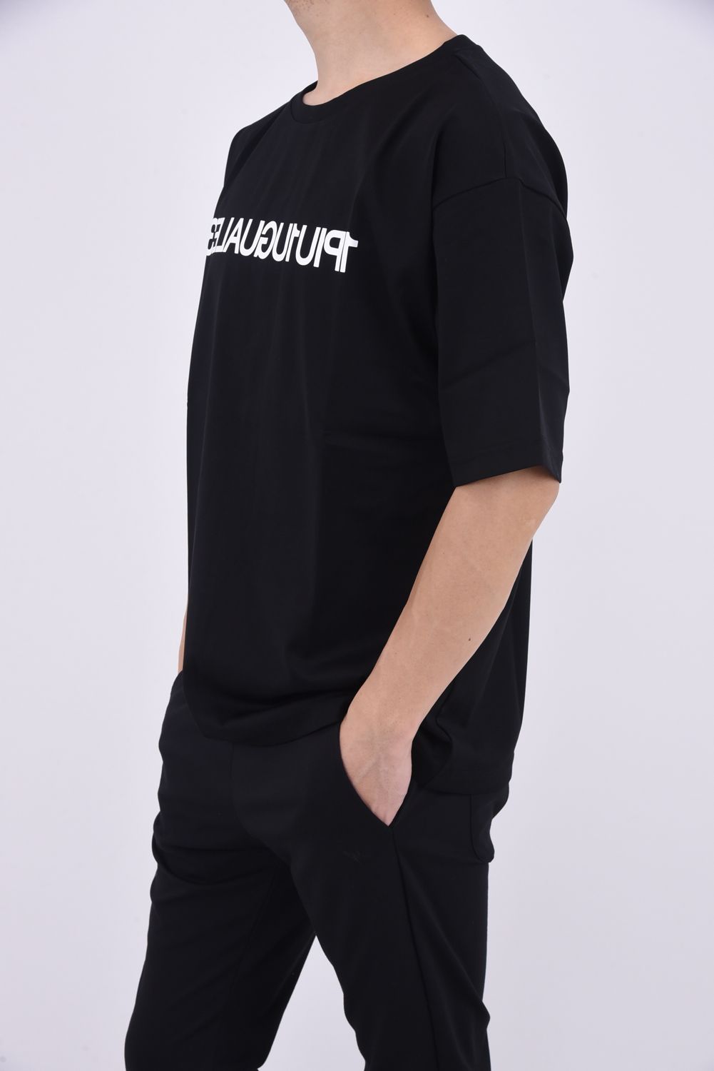 113 MIRROR BIG T / 113ミラーロゴ クルーネック 半袖 Tシャツ ブルーブラック