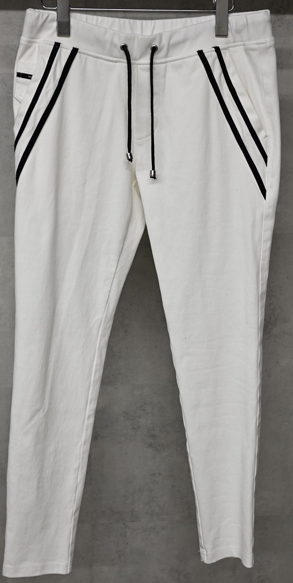 EX DENIM JERSEY EDGE PT / ダブルライン タイトテーパード デニムジャージ ホワイト (9月上旬入荷予定)