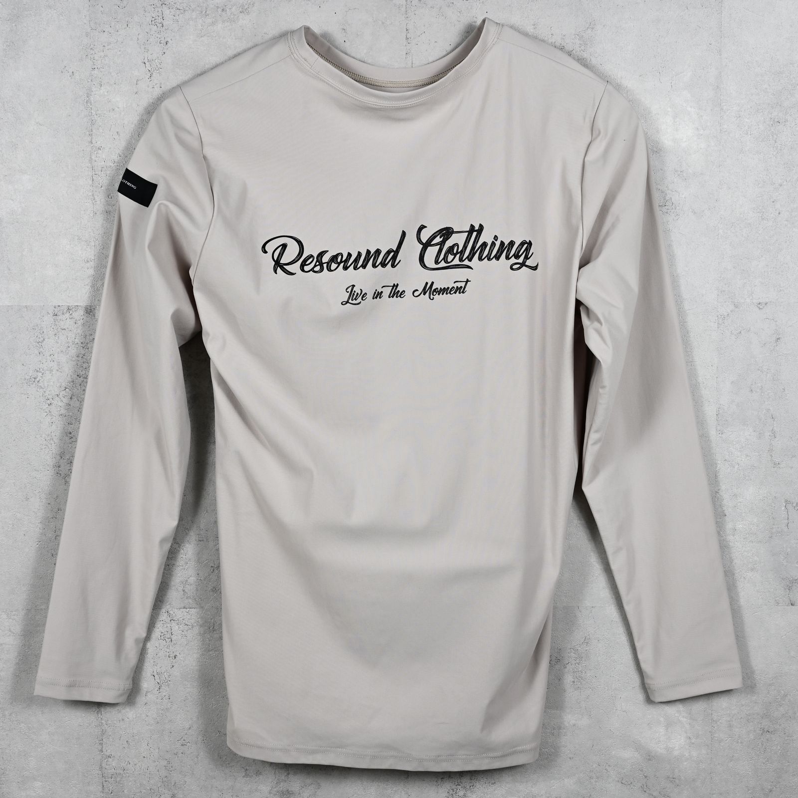 BACK PT nylon longsleave Tee / バックロゴ ナイロン ロングスリーブTシャツ グレージュ (7月中旬入荷予定)