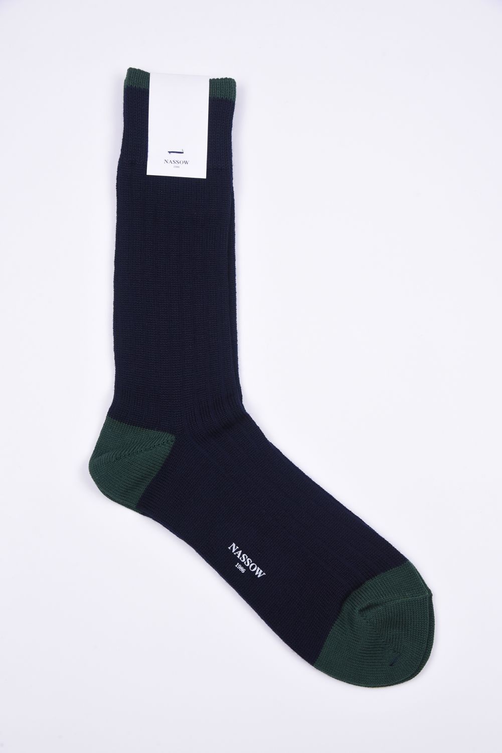 WOOL PANEL / 日本製 ウール リブソックス ネイビー