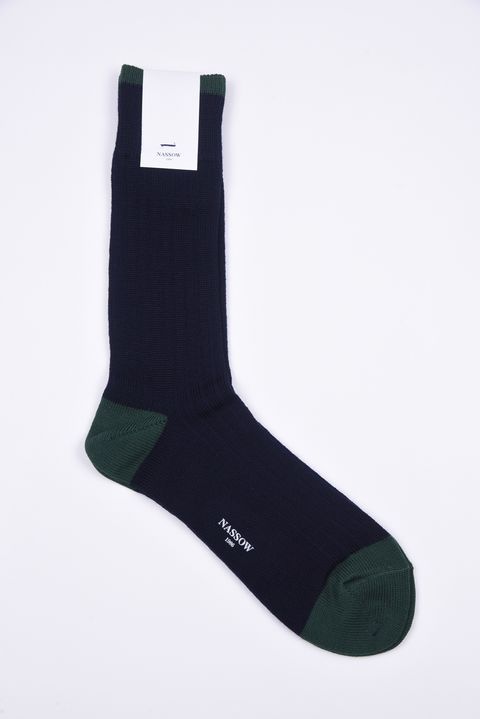 WOOL PANEL / 日本製 ウール リブソックス ネイビー