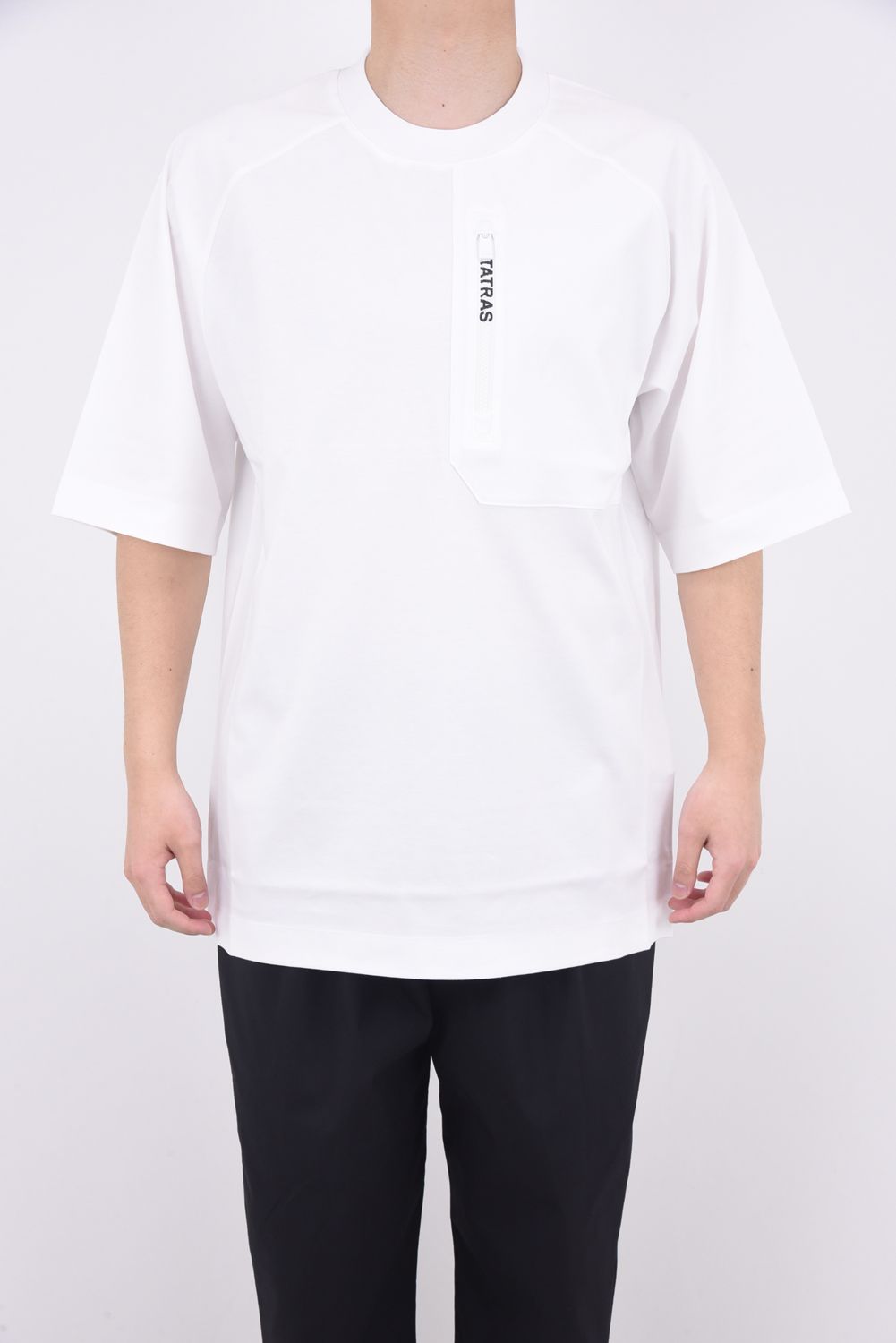 JANI (ジャニ) / オリジナルファスナー ロゴ ラグランスリーブ Tシャツ ホワイト