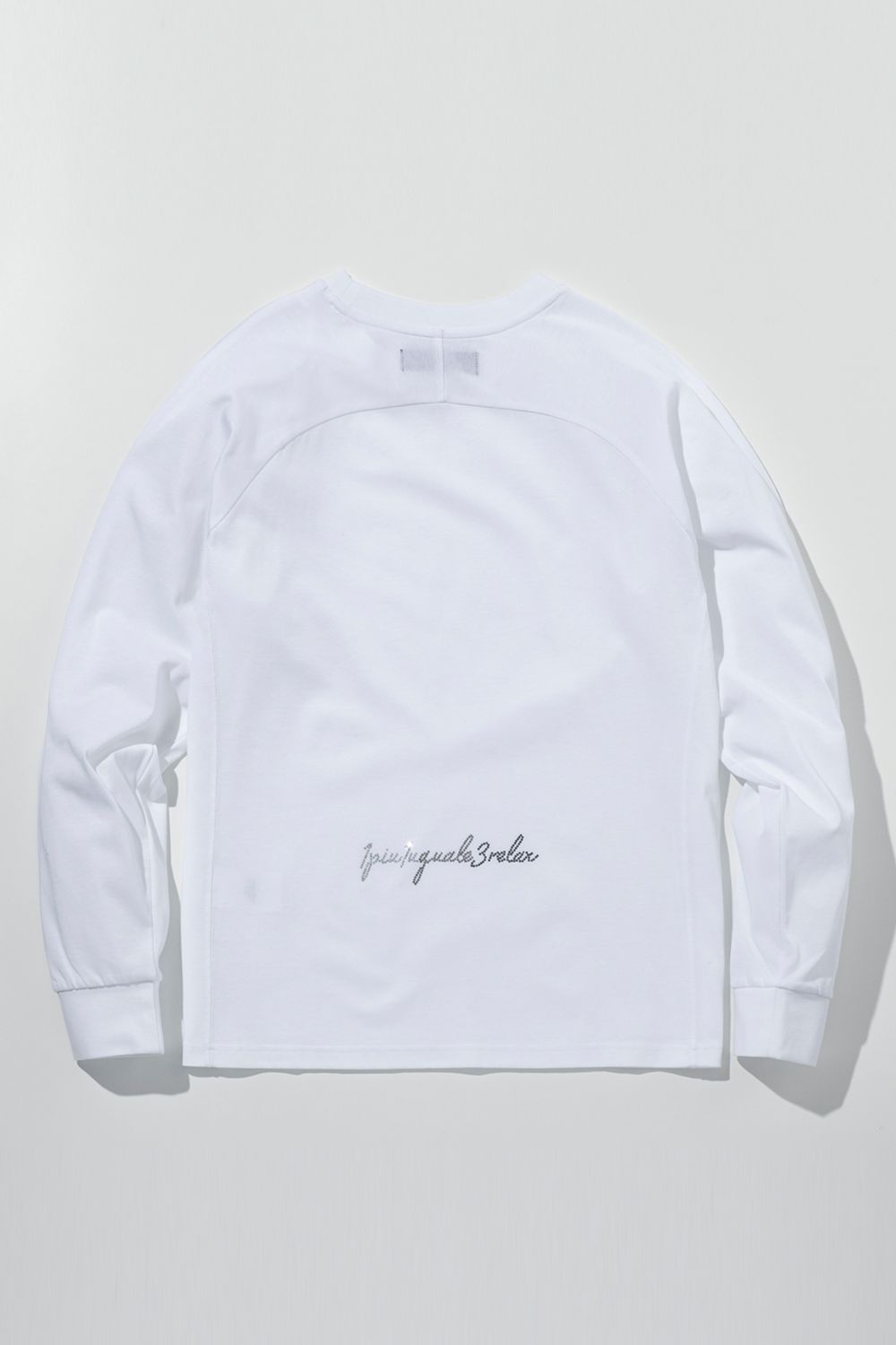 【26SS】 GRADIENT RHINESTONE LONG T-SHIRT / グラデーション ラインストーンロゴ ロングスリーブTシャツ (ホワイト) (1月中旬入荷予定)