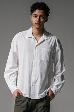ZACK SHIRTS / Aラインシルエット オープンカラーシャツ ホワイト