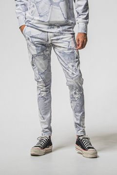 DARRELL HEAT CARGO PT / 【定番商品】 裏起毛 エコレザーサイドライン カーゴパンツ (ペイズリーグレー) (11月上旬頃入荷予定) ※オーダー締切：9月1日(月)18:00