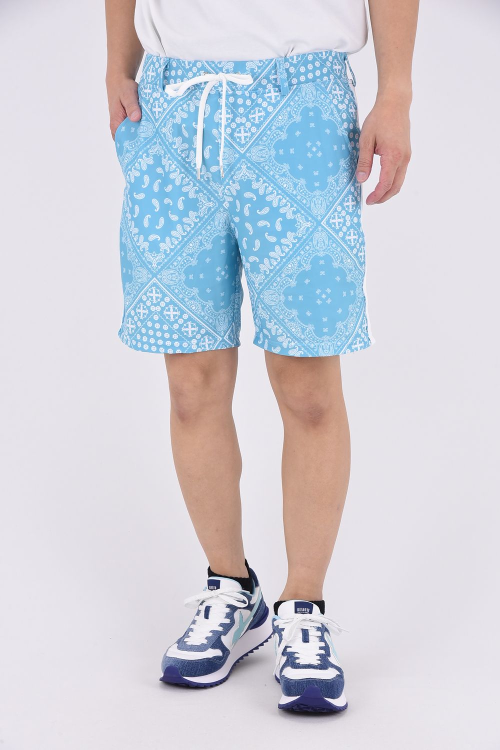 RUSH SHORTS / ラッシュガード バンダナ柄 ショートパンツ グリーン