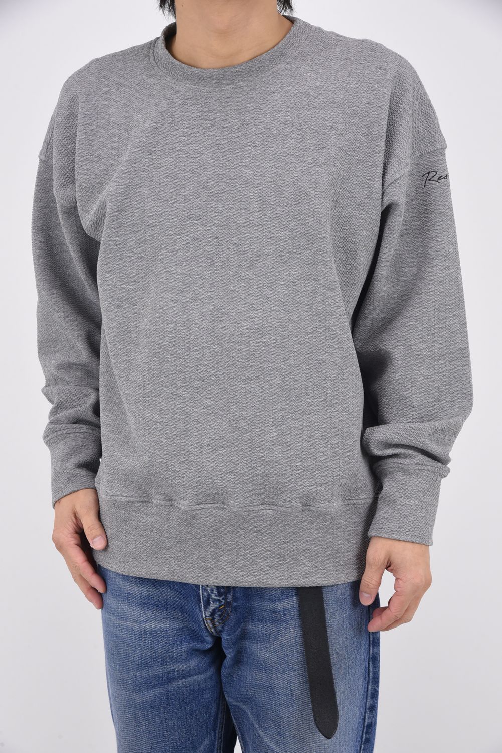 【26SS 39th】 BLISTER TRAINER / オーバーサイズ ブリスターニットトレーナー (グレー)