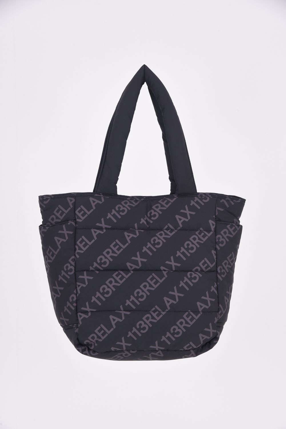 BATTING LOGO TOTE BAG / キルティング サークルロゴ トートバッグ ブラック / ブラック