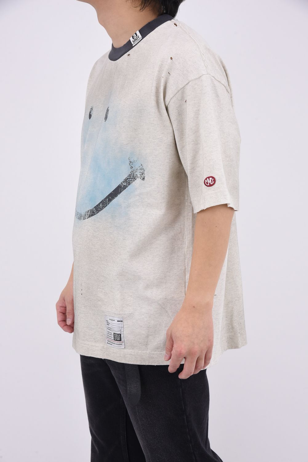 Maison MIHARA YASUHIRO - SMILY FACE PT DISTERESSED TEE