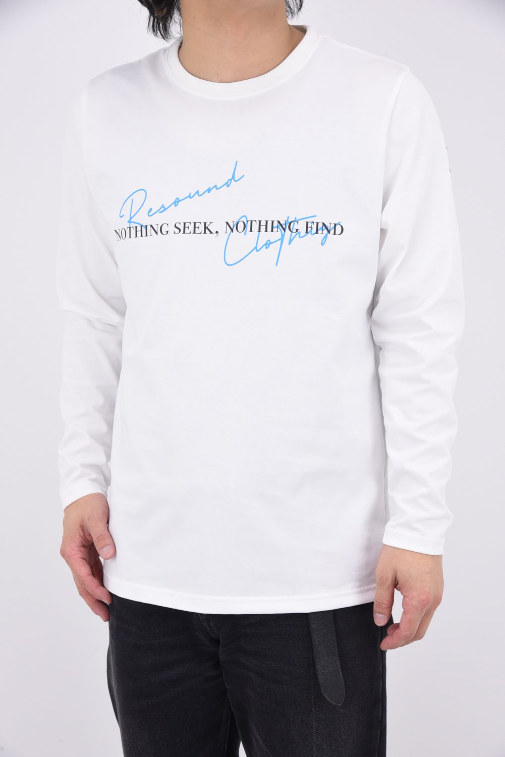 NSNF LONG SLEAVE TEE / ロゴプリント オーガニックコットン ロングスリーブ Tシャツ ホワイト