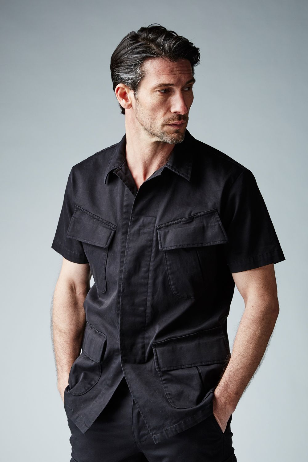 【BLACK MILITARY Vol.7】 JUNGLE FATIGUE S/S SHIRT -BLACK- (9月頃入荷予定 )※オーダー締切8/6(金)11:59迄