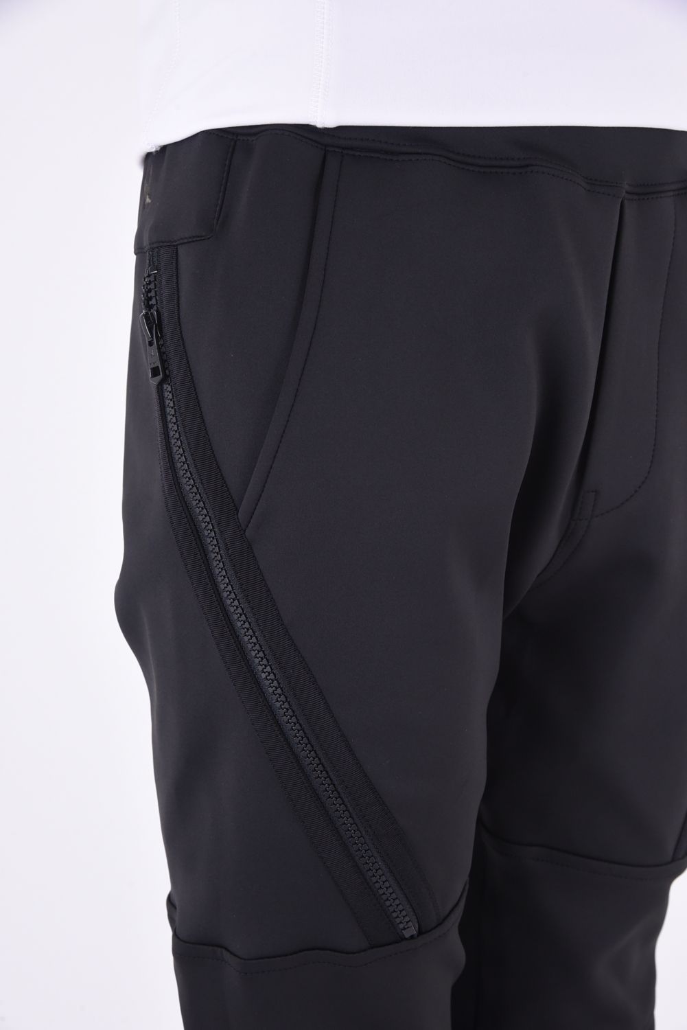 R[10] 113 DAIAGONAL ZIP RIBPT CLASSIC BLACK / ダイアゴナル ジップ リブパンツ ブラック