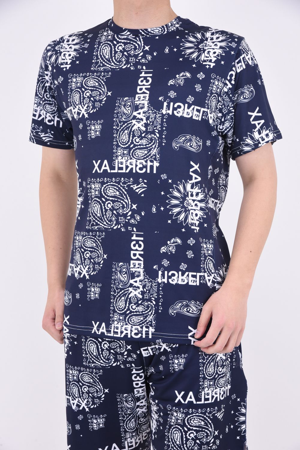ALOHA PAISLEY T-SHIRTS / ペイズリー柄 半袖ラッシュガード ネイビー