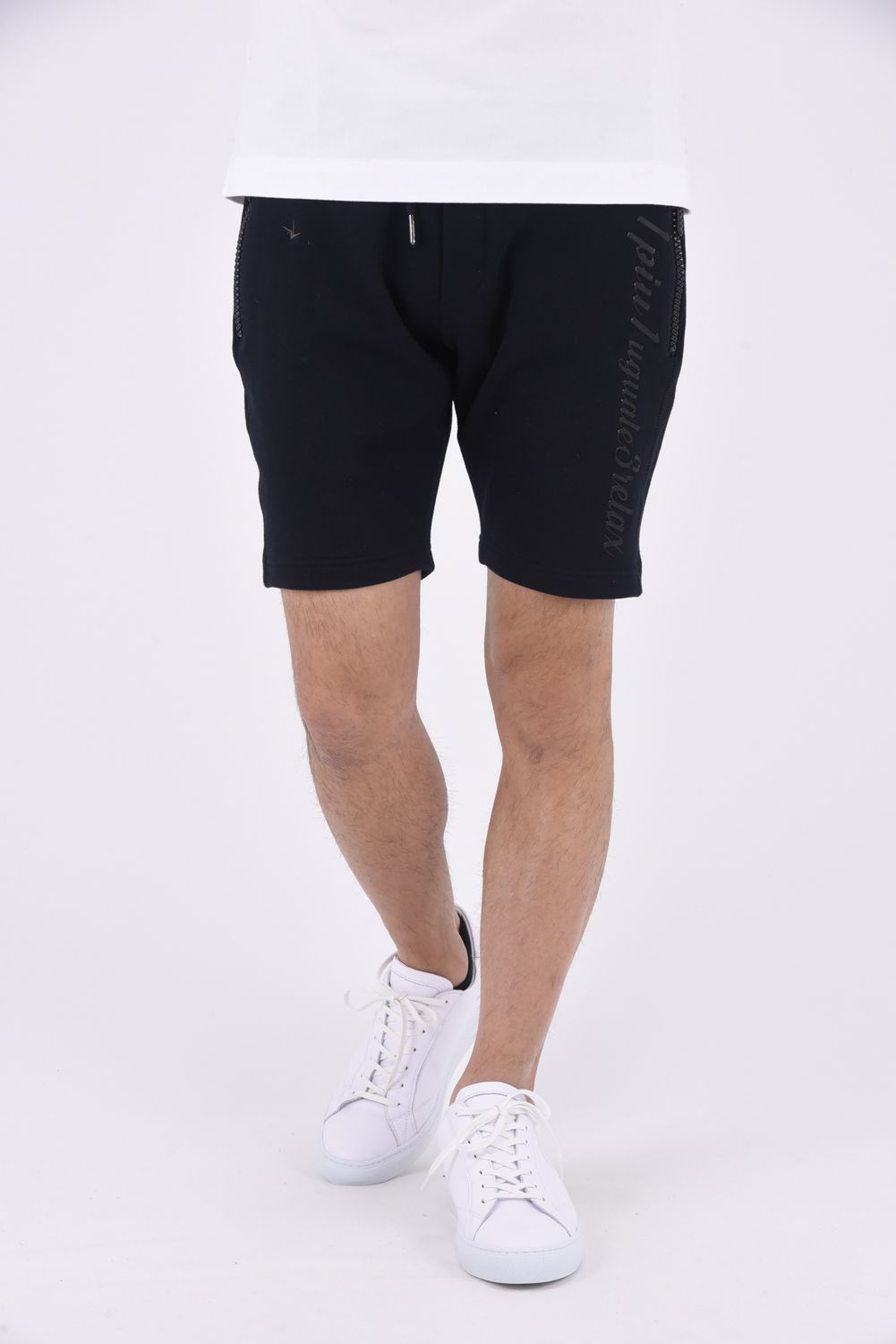GLITTER ZIP SHORT PANTS / グリッターロゴ ショートパンツ ブラック