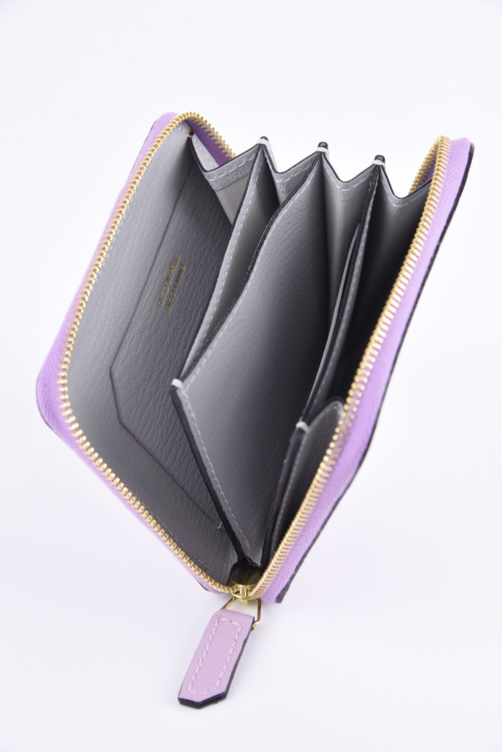 ROUND ZIP MINI WALLET / LA393GT ラウンドジップ ミニウォレット ライラック/ オンアイス