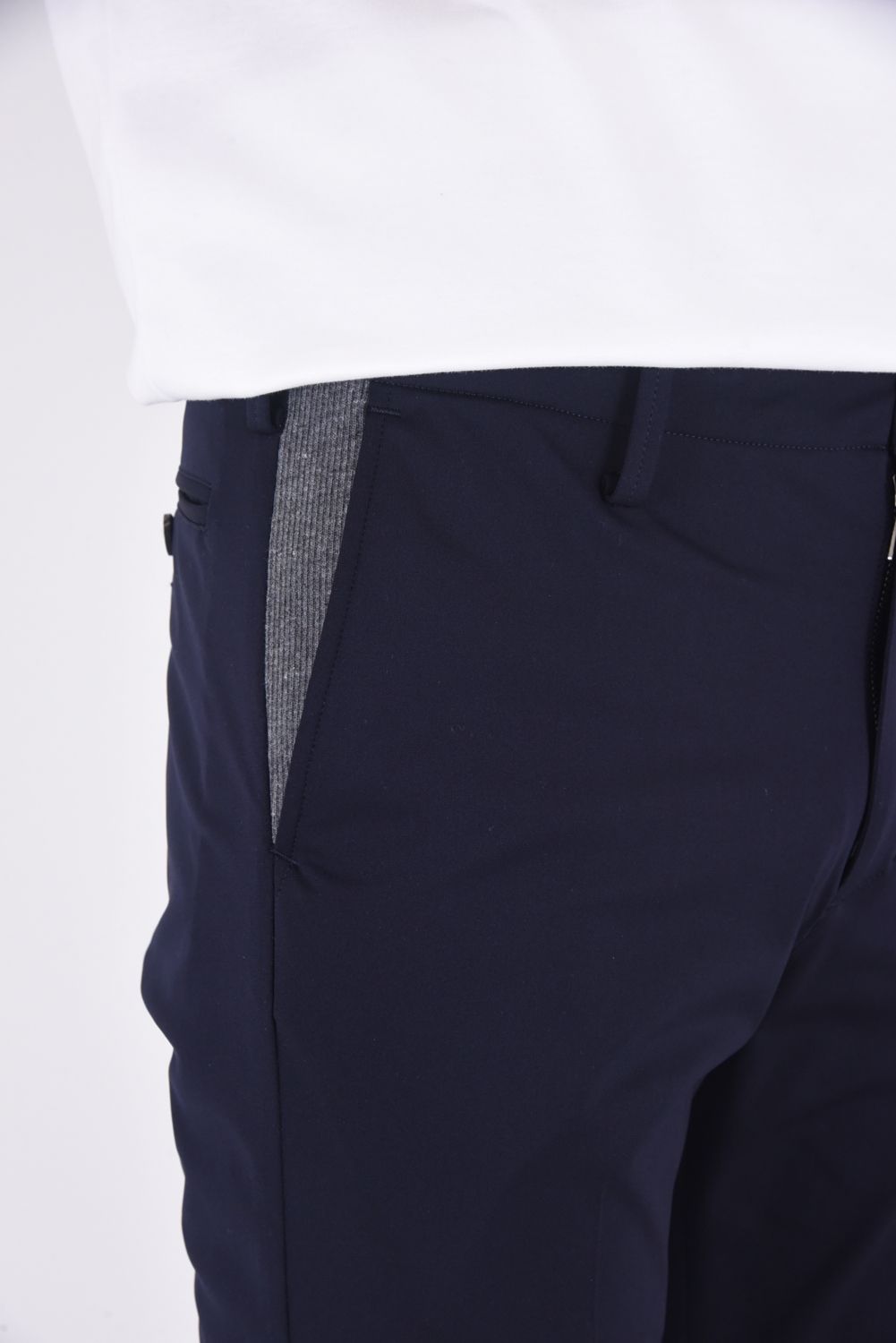 RIB SLACKS / 定番 リブ スラックスパンツ ネイビー