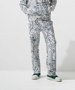 CHRIS EASY WIDE TUCK PANTS / ハイテンショントリコット ワンタック セミワイド イージーパンツ (クロスホワイト) (1月上旬入荷予定) ※オーダー締切:9月7日(月)17時)