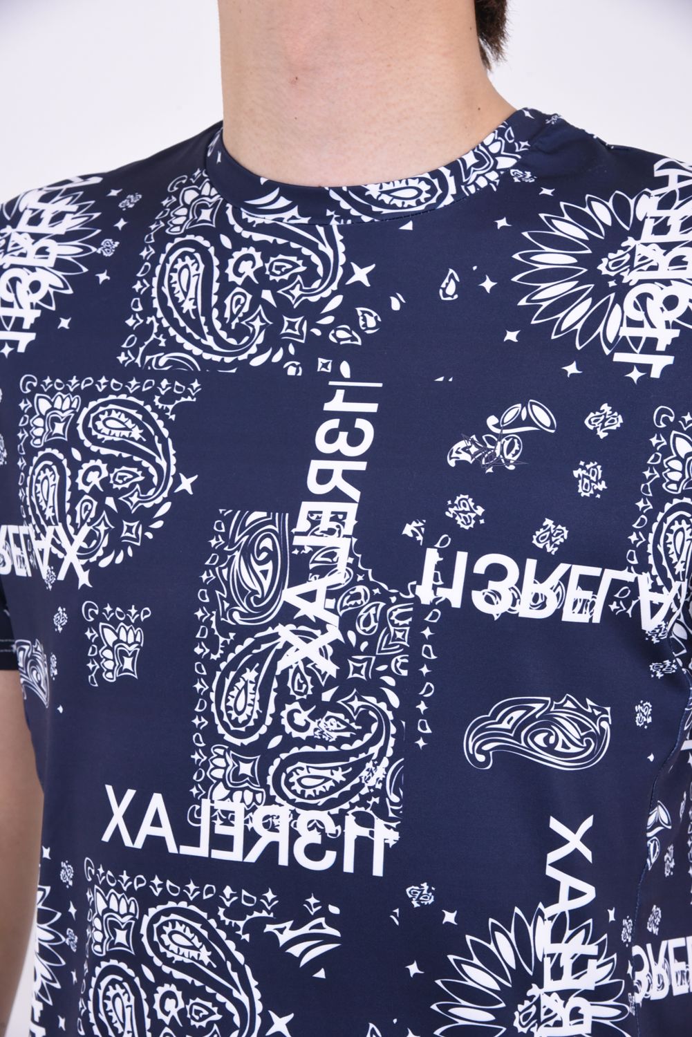 ALOHA PAISLEY T-SHIRTS / ペイズリー柄 半袖ラッシュガード ネイビー