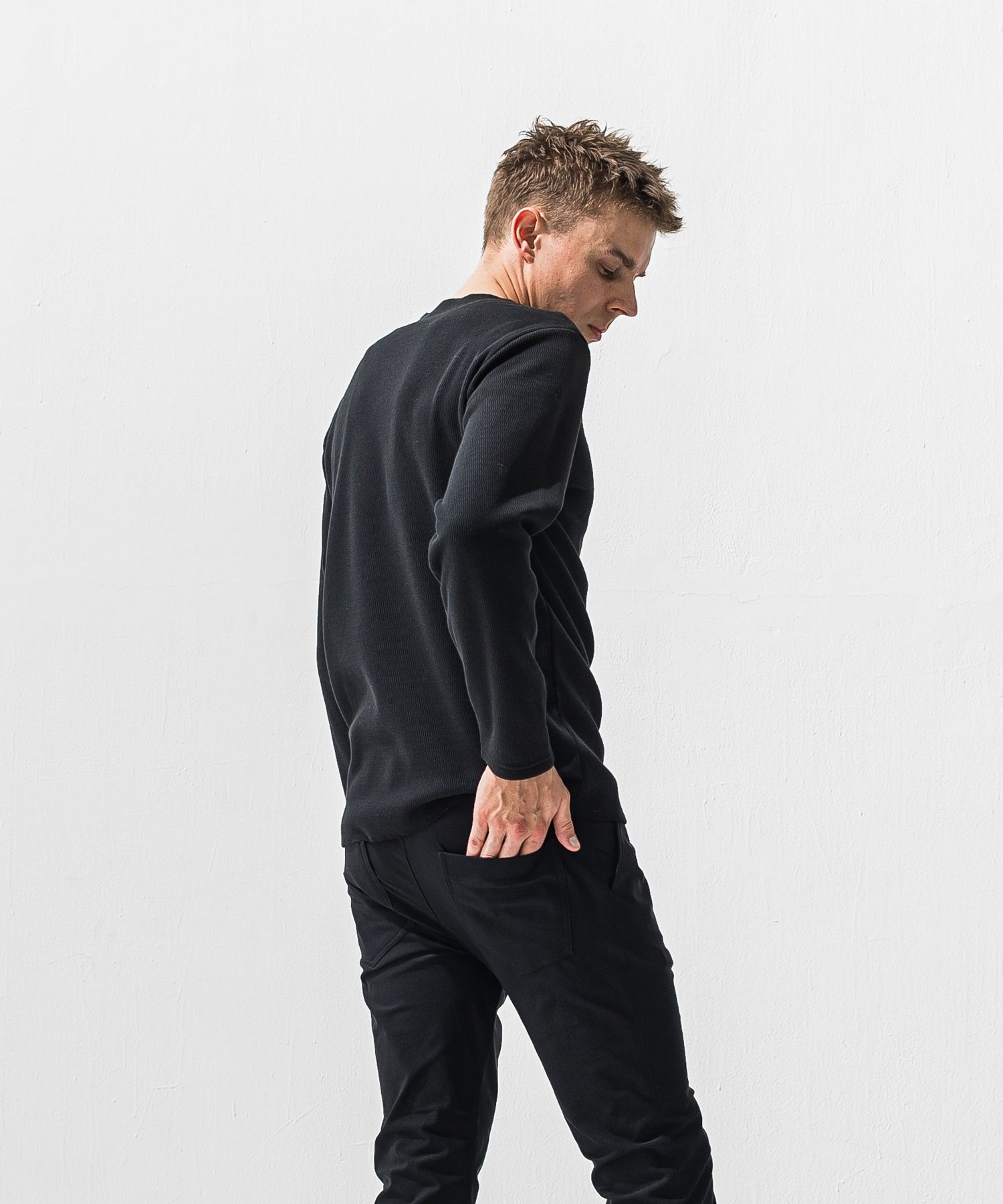 VELOURS FLEECE NEO THERMAL / 裏起毛 ベロアフリース カットオフサーマル (ブラック) (10月下旬入荷予定) ※オーダー締切:9月7日(月)17時