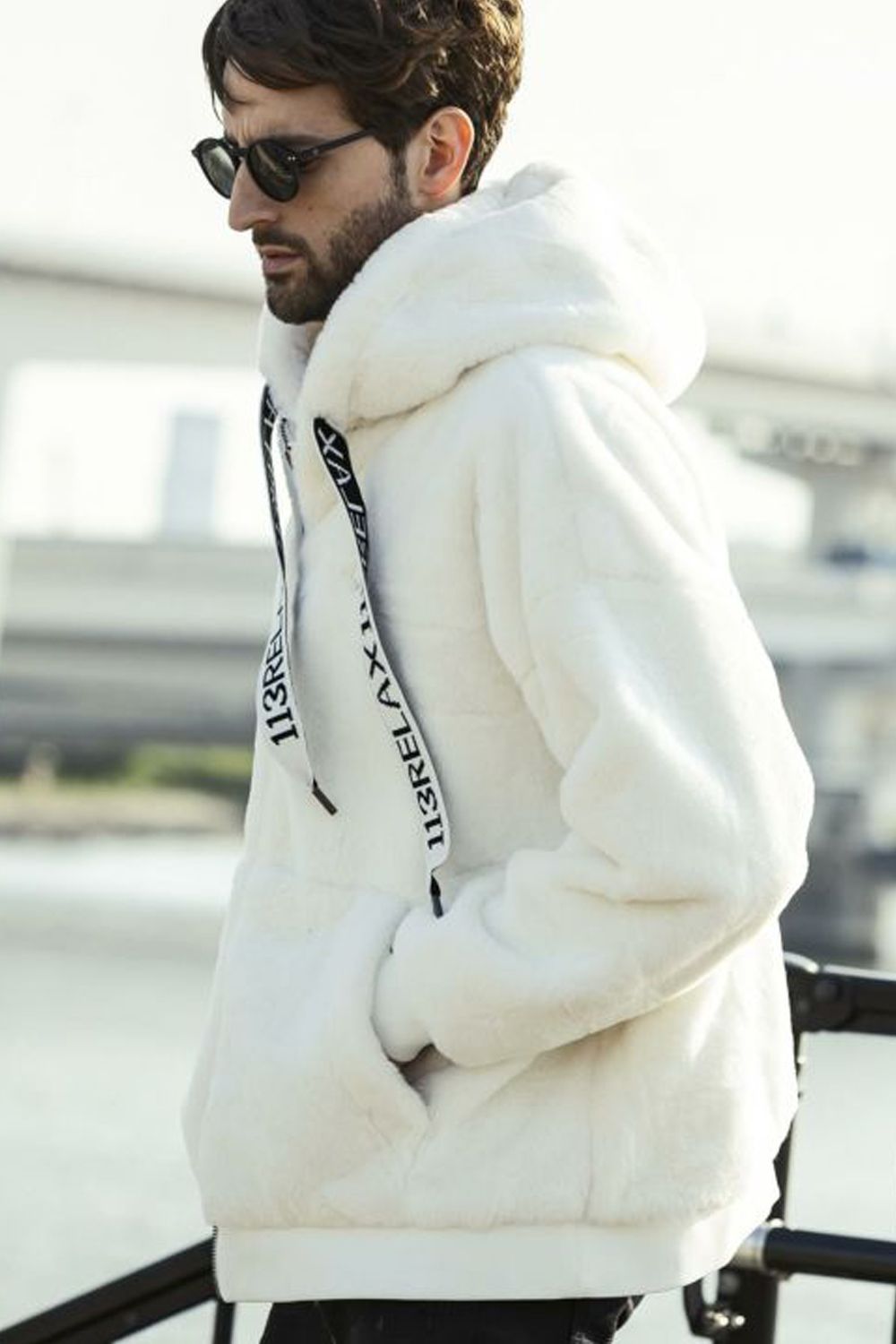 1PIU BOA HOODIE / スピンドル ロゴファーブルゾン ホワイト