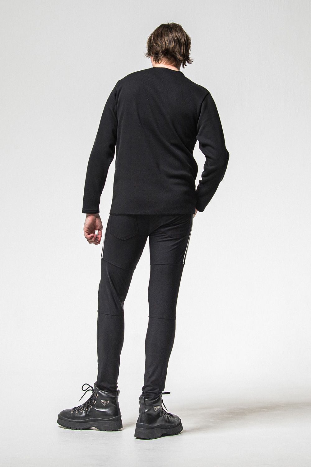 VELOURS FLEECE NEO THERMAL / サーマル生地 ロングスリーブ Tシャツ (ブラック) (10月中旬入荷予定) ※オーダー締切：9月1日(月)18:00