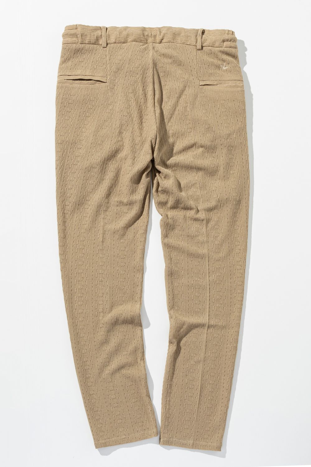 【26SS】 LINEN TOUCH JACQUARD SLACKS / リネンタッチ イージースラックス (ベージュ) (2月中旬入荷予定)