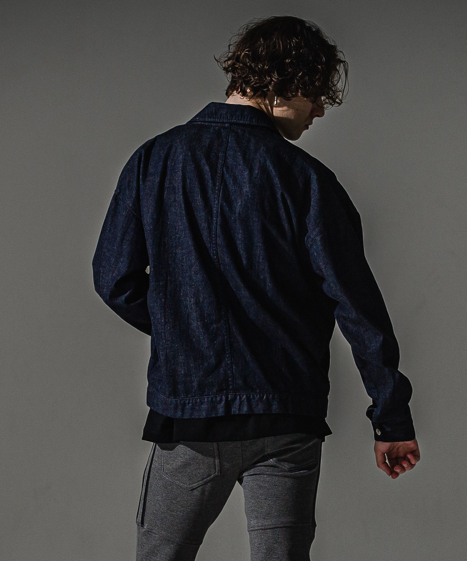 LDENIM AG flight jk / ダンガリー素材 デニムシャツジャケット (インディゴワンウォッシュ) (8月中旬入荷予定) ※オーダー締切:5月23日(土)17時