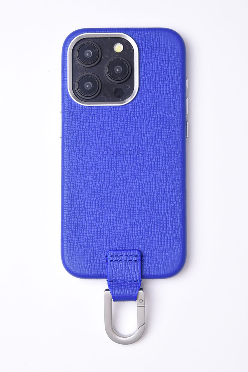 CARABINER-CASE / カラビナ付 iPhone レザーケース (ラピスブルー)
