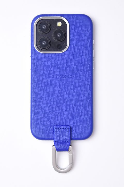 CARABINER-CASE / カラビナ付 iPhone レザーケース (ラピスブルー)