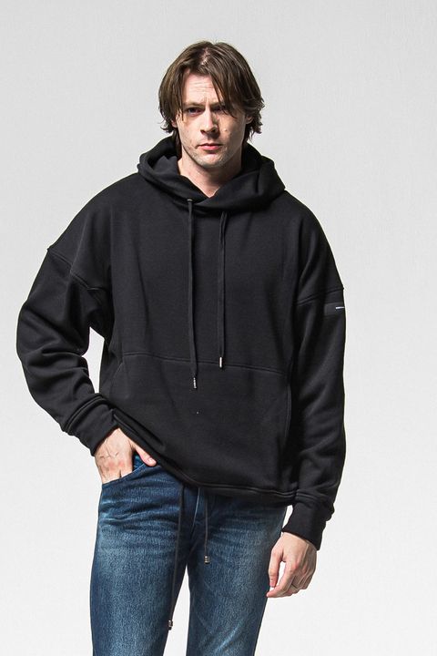 FRAIDAY OLD COVER VELOURS FLEECE HOODIE / 裏ベロアフリース カバーデザイン ロングスリーブ フーディー (ブラック) (11月上旬入荷予定) ※オーダー締切：9月1日(月)18:00