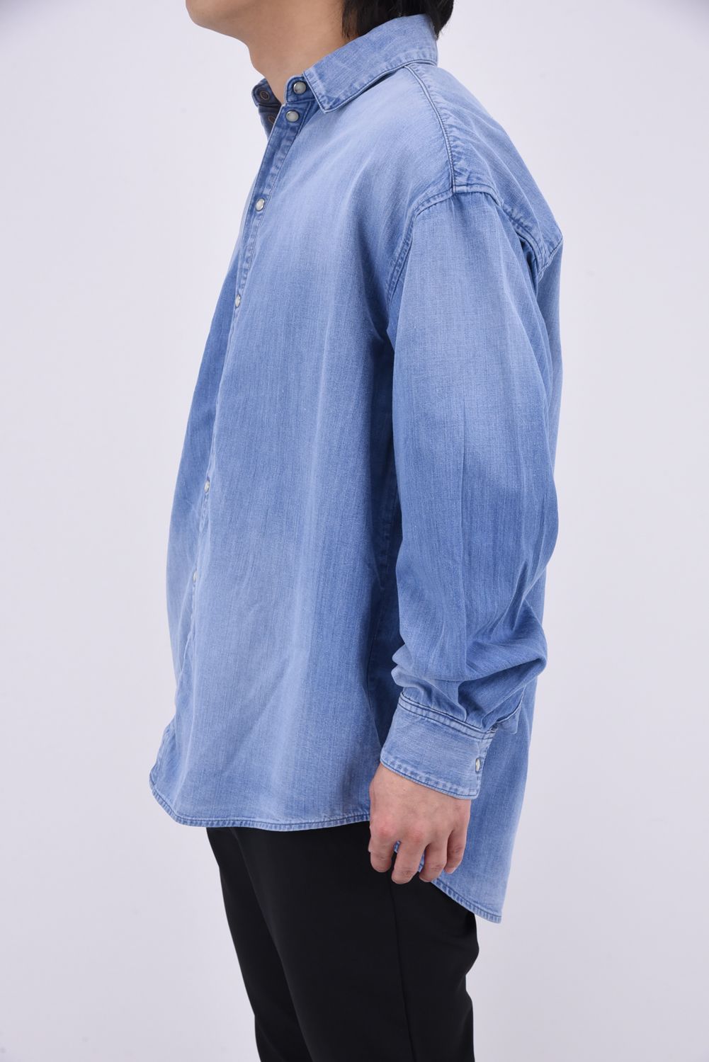DENIM JACK SHIRTS / ヴィンテージ加工 ダンガリーシャツ インディゴユーズド