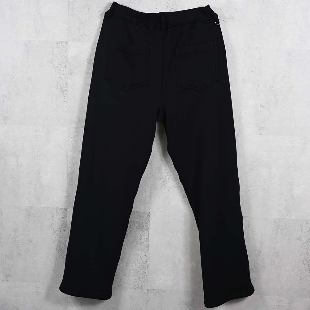 VELOURS FLEECE WIDE TUCK PANTS / 裏起毛 ベロアフリース セミワイド ワンタック イージーパンツ (ブラック) (11月中旬入荷予定) ※オーダー締切:9月7日(月)17時