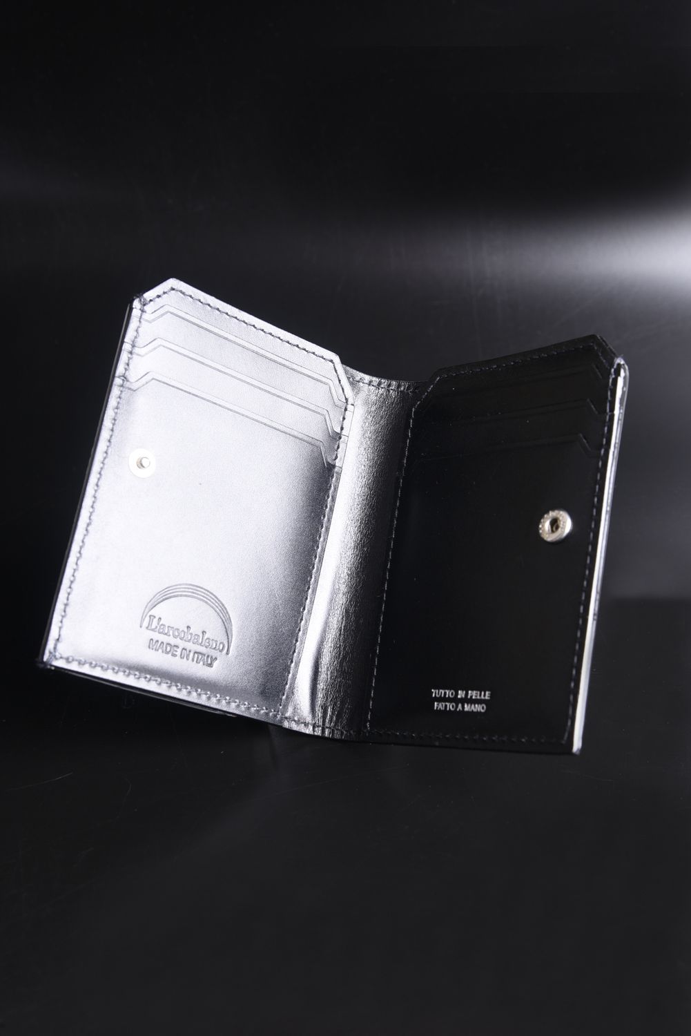 CARD WALLET / LA501GT アノネイ社 ボックスカーフ 二つ折りスマートカードウォレット ブラック