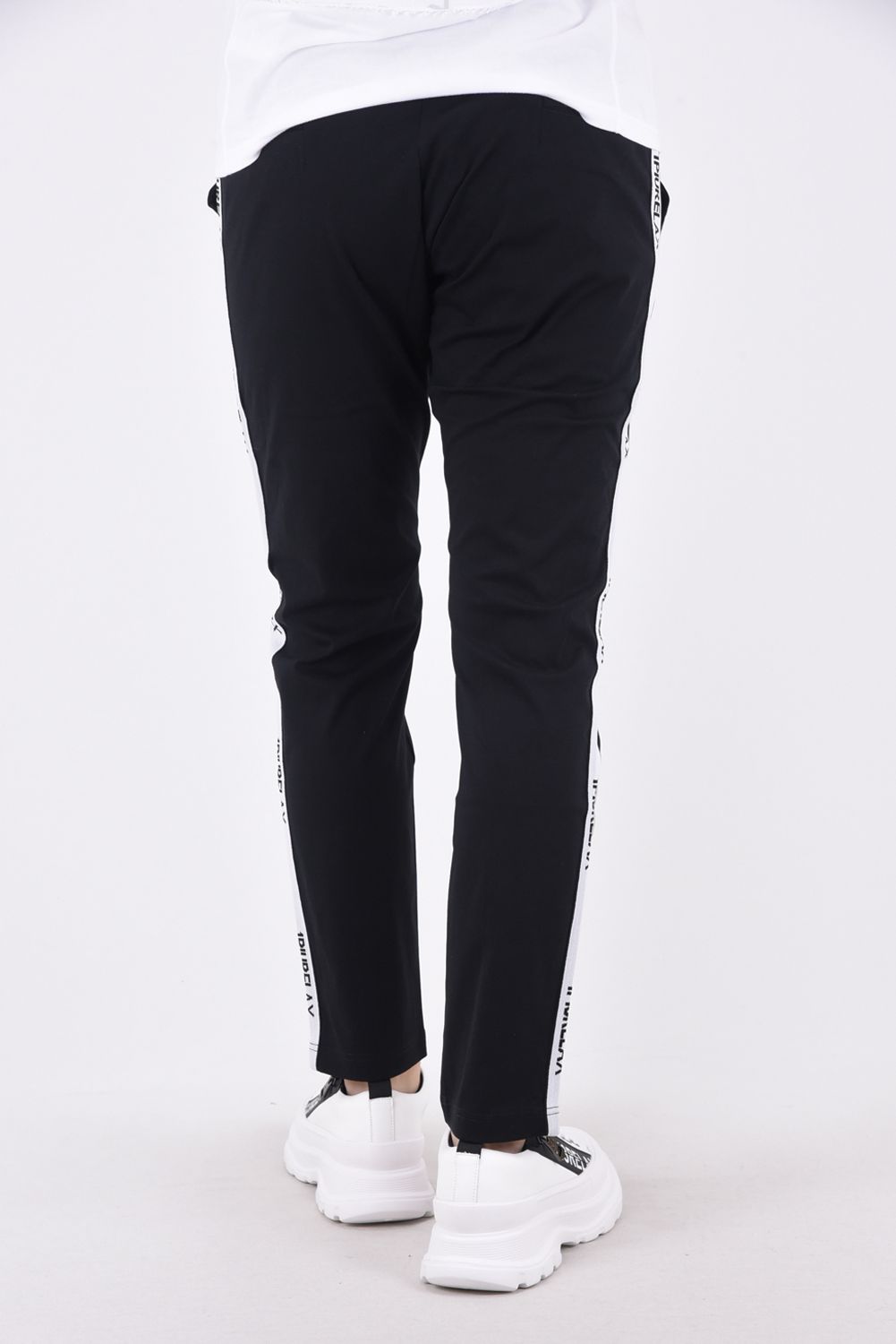 SILKET LINE SLACKS / サイドライン シルケットスラックス ブラック