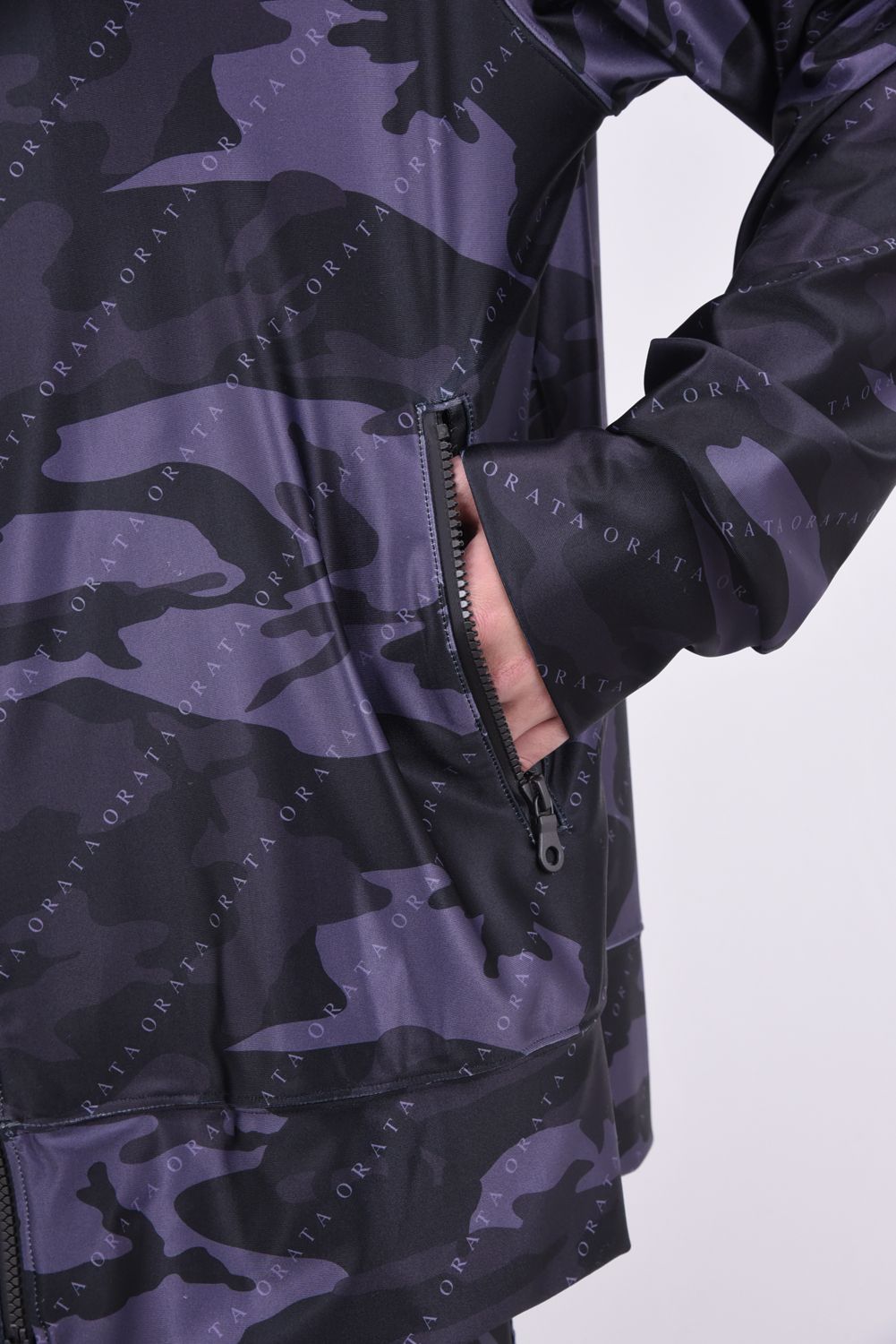 rush zip hoodie / ラッシュガード オリジナルカモフラージュ フルジップフーディー ブラック