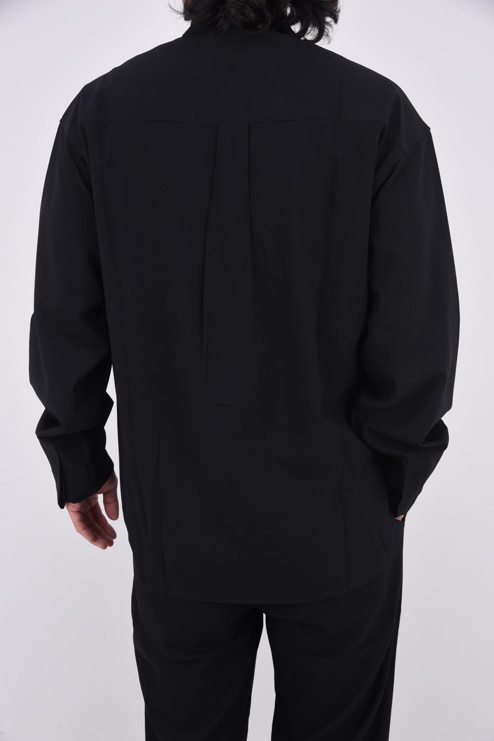 COLLARLESS SHIRT / カラーレス シャツ ブラック