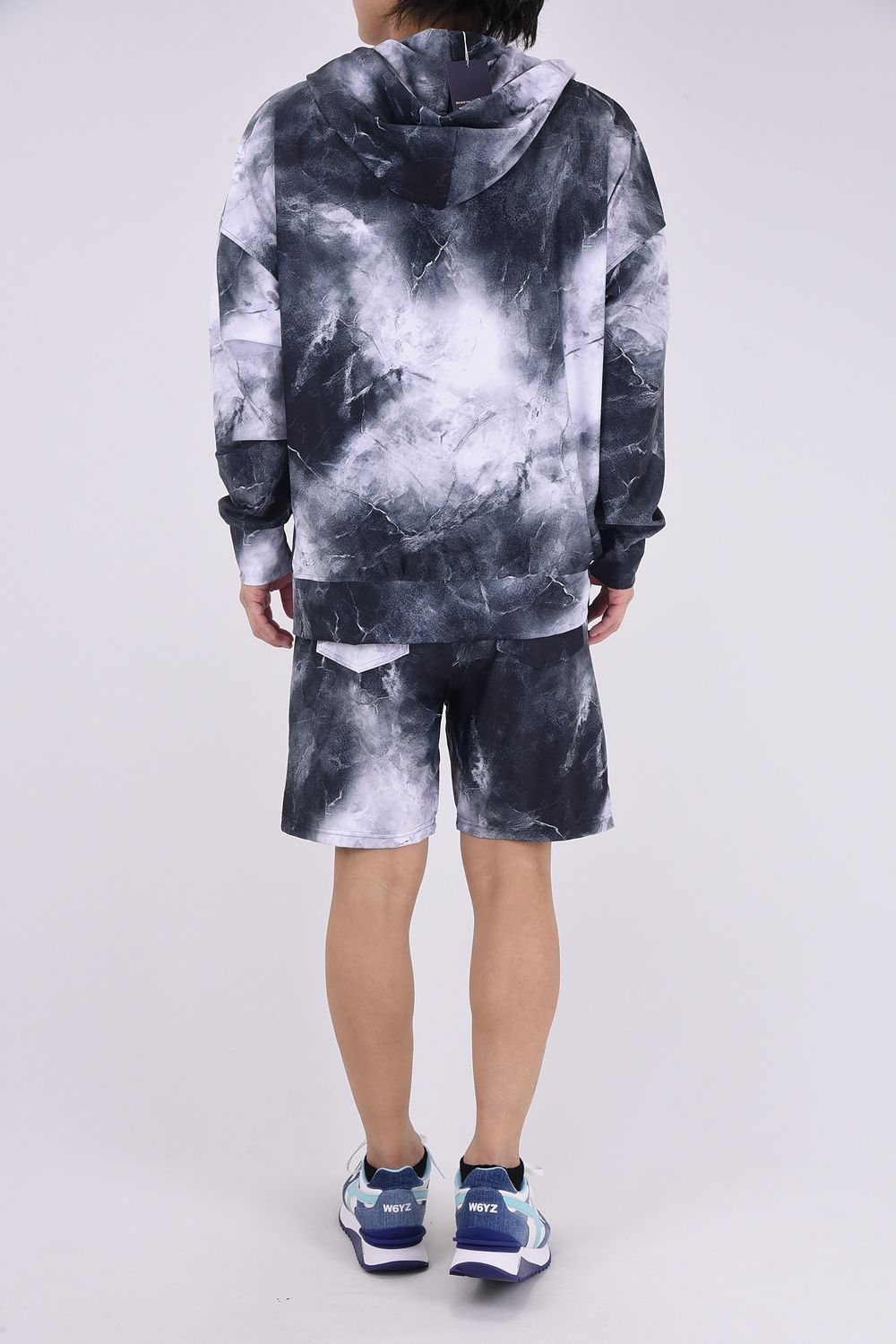 RUSH  OVER  ZIPUP HOODIE / ラッシュオーバー ジップアップパーカー マーブルブラック