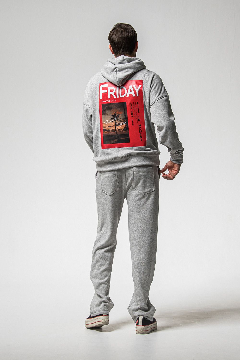 VELOURS FLEECE WIDE TUCK PANTS / 裏起毛 ベロアフリース セミワイド ワンタック イージーパンツ (グレー) (11月中旬入荷予定) ※オーダー締切：9月1日(月)18:00