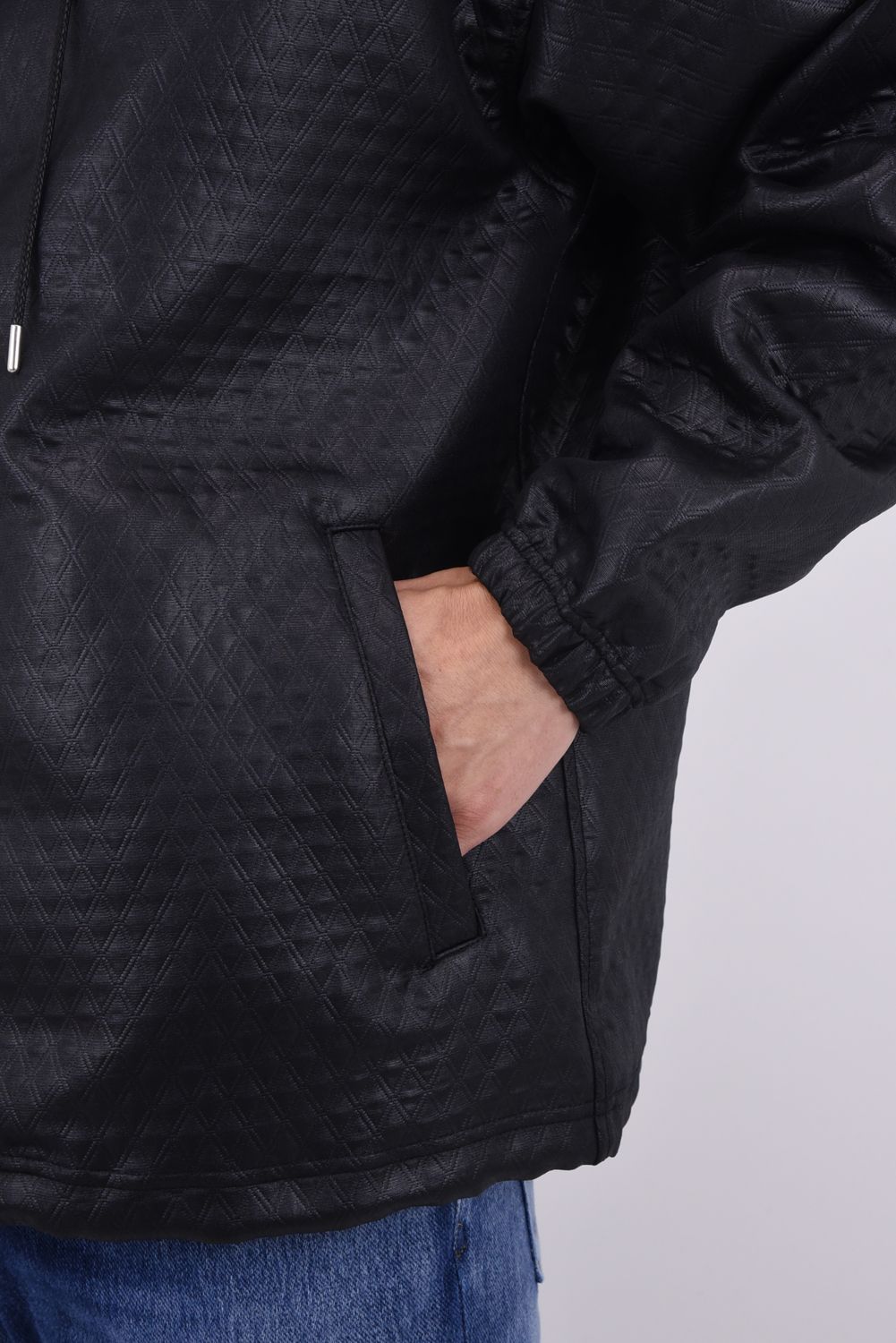 quilting coach hoodie / キルティング コーチジャケットパーカー ブラック