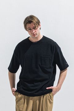 PILE OVER TEE / パイル オーバーサイズ Tシャツ （ブラック） (4月中旬入荷予定) ※オーダー締切:2月15日(日)18時