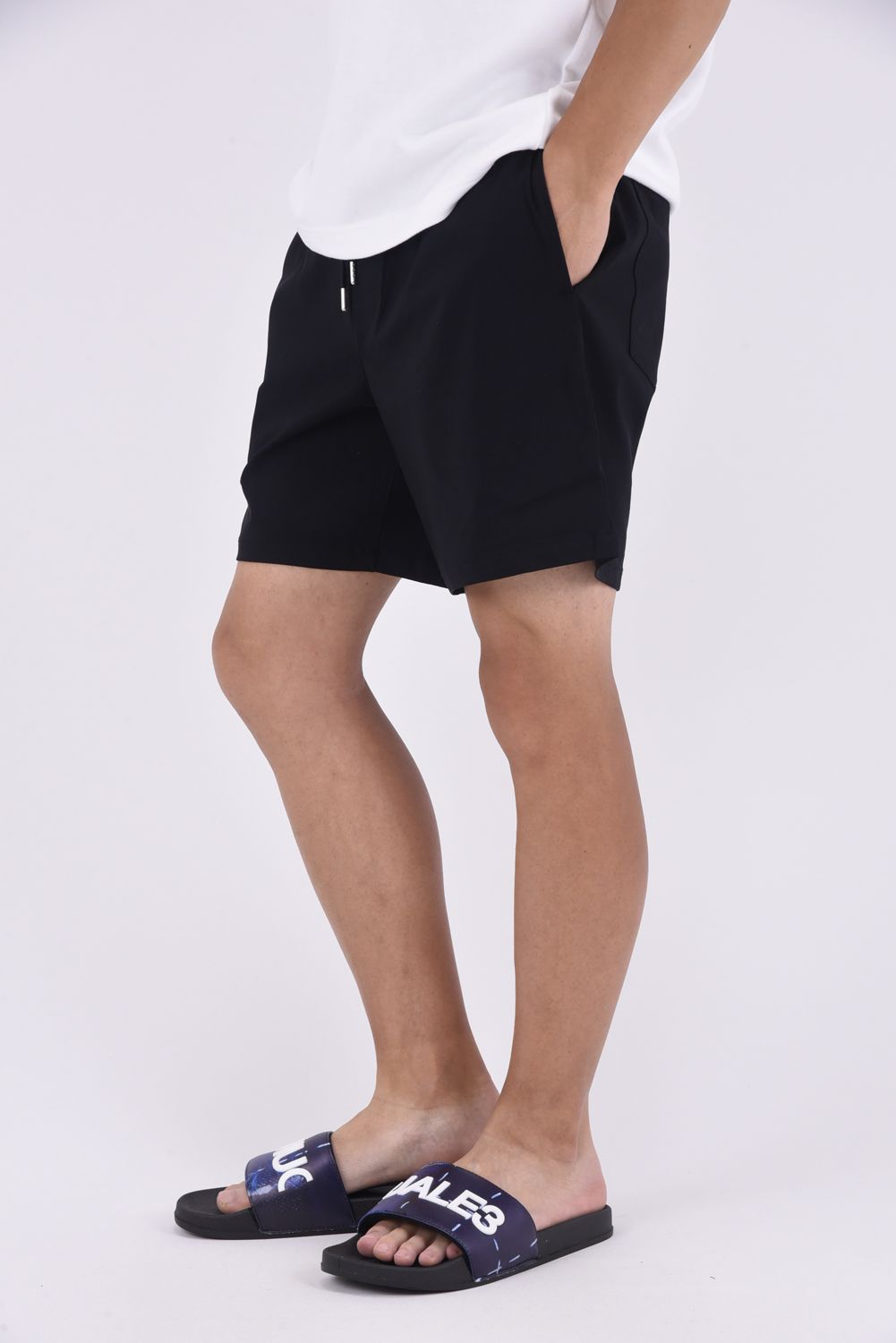 【旧品番】 TV NYLON SHORTS / 高機能ナイロンマイクロファイバー ルーズフィット ハーフパンツ ブラック