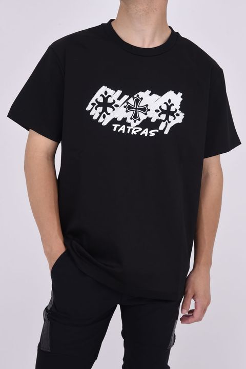 OSTOMO (オストモ) / フロントロゴ クルーネック 半袖 Tシャツ ブラック