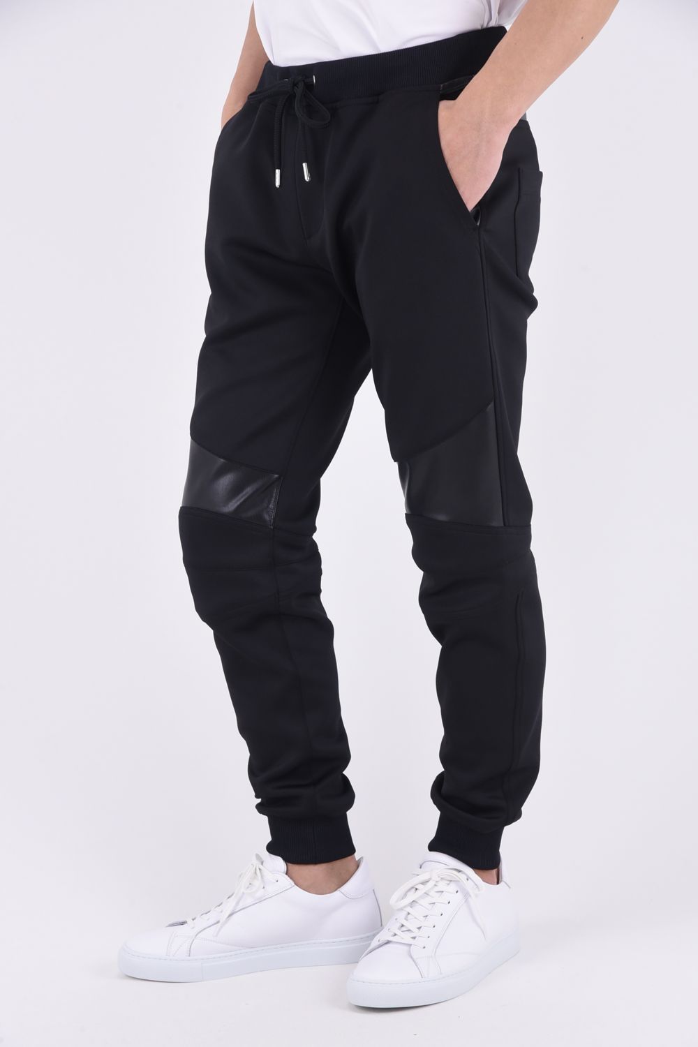 サイズM【未使用】1PIU1UGUALE3 シャギーリブパンツ BK 1PIU1UGUALE3 - BIKER RIB PANTS / スキューバ ダブルジャージ